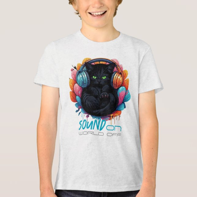 Camiseta Triblenda Graffiti Kitty Vibe Appartal - Negro (Anverso)