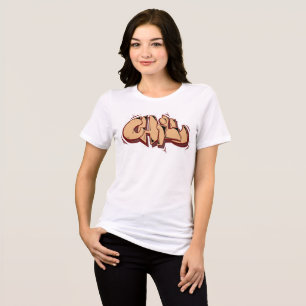 Camiseta Triblenda Graffiti moderno Chill marrón chocolate