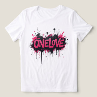 Camiseta Triblenda Graffiti Rosa caliente "ONELOVE"