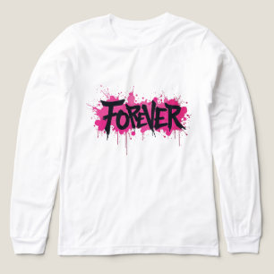 Camiseta Triblenda Graffiti Rosa caliente "PARA SIEMPRE"