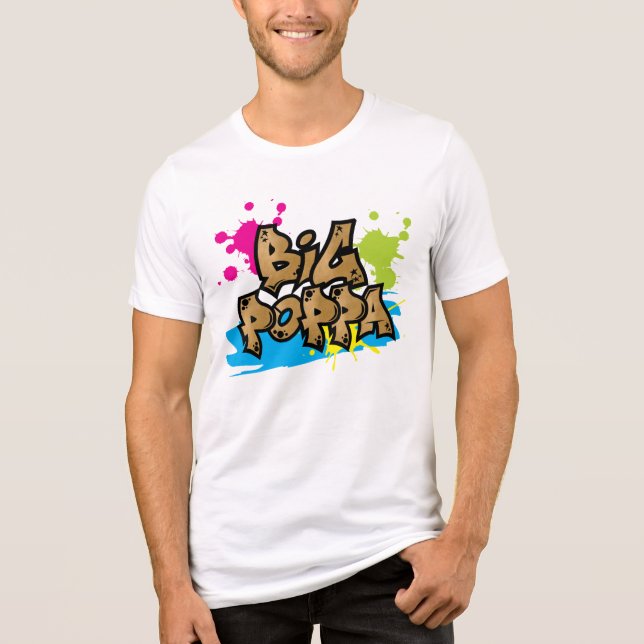 Camiseta Triblenda Graffiti Style Gran Familia Poppa Cumpleaños (Anverso)