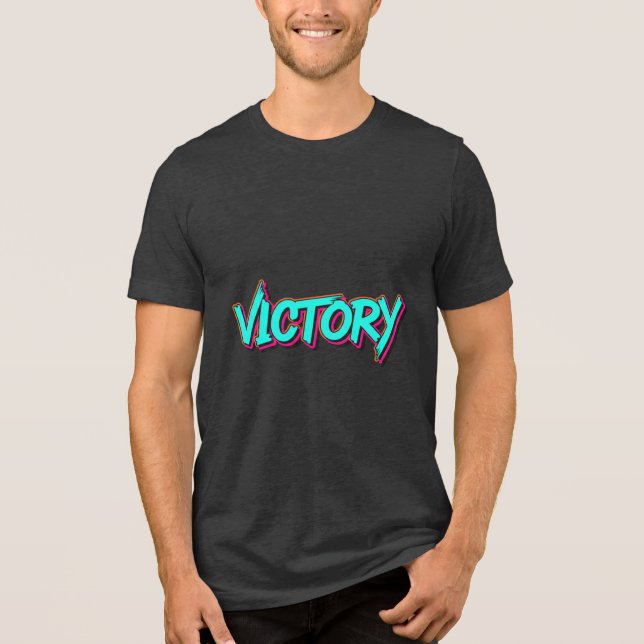 Camiseta Triblenda Graffiti Typography VICTORY Design T-Shirt (Anverso)