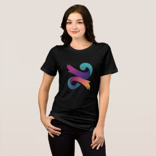 Camiseta Triblenda Gráfica artística de mano bella+livas para mujeres