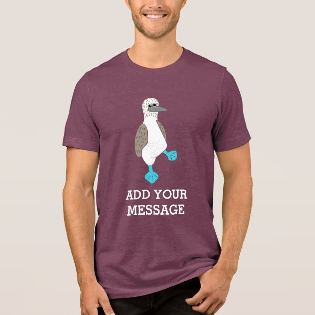 Camiseta Triblenda Gráfica de pájaro de peluche con pies azules perso (Anverso)