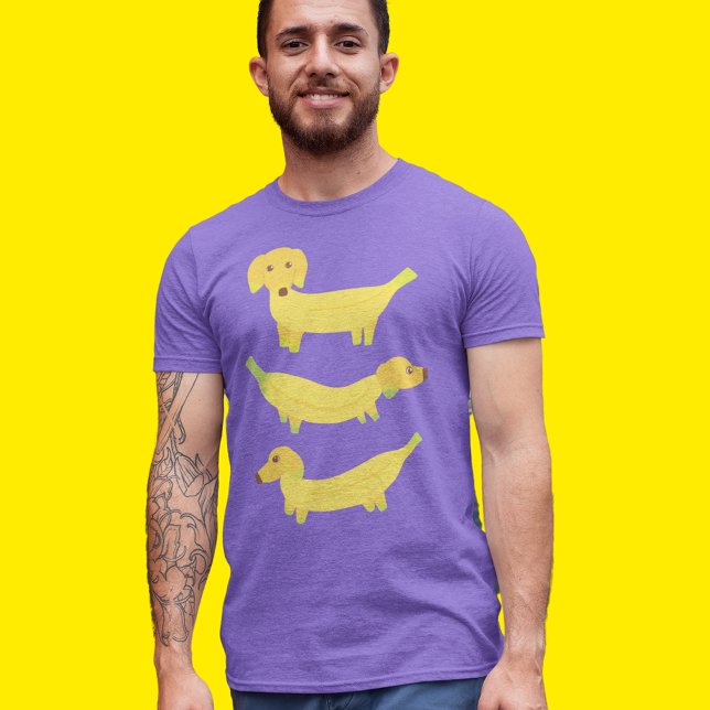 Camiseta Triblenda Gráfica de perros de plátano amarillo lindo (Subido por el creador)