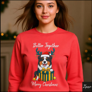 Camiseta Triblenda Gráfica de regalo de perro australiano de Navidad