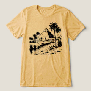Camiseta Triblenda Gráfica de viaje vintage de la pirámide del desier