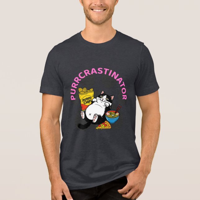 Camiseta Triblenda Gráfica divertida de "Purrcrastinator" a los amant (Anverso)