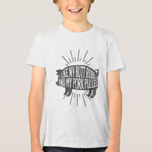 Camiseta Triblenda Gráfica Graciosa De Bbq Me Gusta Mi Bocadillo Y Mi