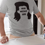 Camiseta Triblenda Gráfica mullet divertida de mensaje personalizado<br><div class="desc">Crea el regalo personalizado perfecto. Añade un mensaje gracioso para que sea un regalo gracioso. Cuenta con un ilustracion de estilo personalizado de peinado de salmonete y su propio dicho o nombre.</div>