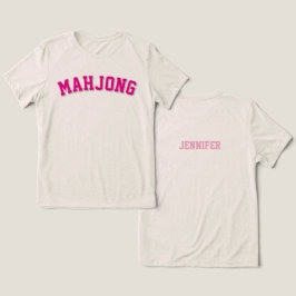 Camiseta Triblenda Gràfica personalizada de Mahjong universitario ros
