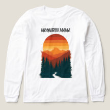 Gràfica Retro Atardecer Bosque Montaña Mama