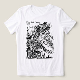 Camiseta Triblenda Gráfico abstracto de loto, pavo real y música