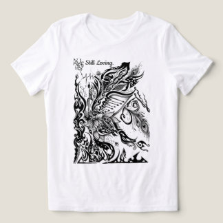 Camiseta Triblenda Gráfico abstracto de loto, pavo real y música