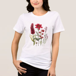 Camiseta Triblenda Gráfico botánico de flores silvestres