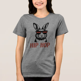 Camiseta Triblenda Gráfico de Hip Hop del Conejo de Pascua