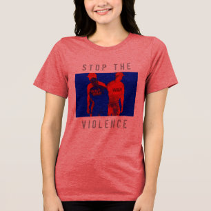 Camiseta Triblenda Gráfico de la guerra negra azul rojo "Alto a la vi