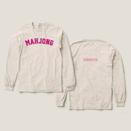 Camiseta Triblenda Gráfico de Mahjong Varsity Rosa Personalizado