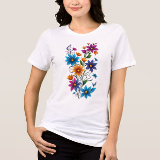 Camiseta Triblenda Gráfico de pegatina de ramo floral colorido