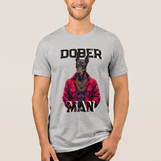 Camiseta Triblenda Gráfico de perro Doberman Unisex