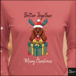 Camiseta Triblenda Gráfico de regalo de Cocker Spaniel rojo de Navida