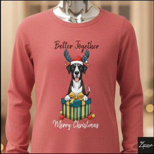 Camiseta Triblenda Gráfico de regalo de reno de Gran Danés de Navidad