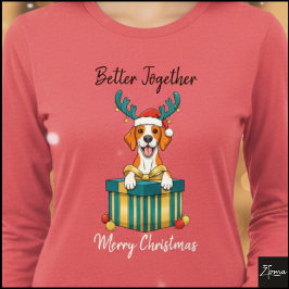 Camiseta Triblenda Gráfico de regalo de reno Pointer blanco de Navida