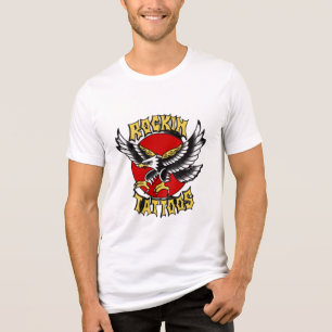 Camiseta Triblenda Gráfico de tatuaje de águila tradicional "Rockin T