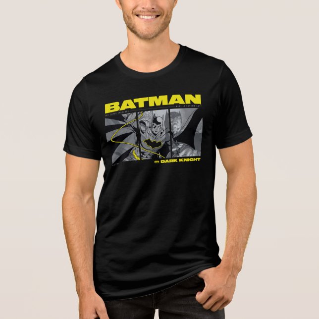 Camiseta Triblenda Gráfico de tres paneles de comic Batman (Anverso)