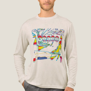 Camiseta Triblenda Gráfico "Paz" con diseño amarillo rojo rosado azul