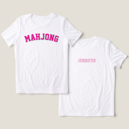 Camiseta Triblenda Gráfico Personalizado de Mahjong Varsity Rosa