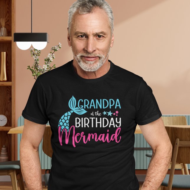 Camiseta Triblenda Grandpa of the Birthday Mermaid – Mermaid Birthday (Subido por el creador)