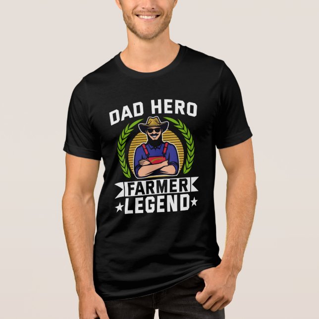 Camiseta Triblenda Granja del Día del Padre, leyenda de granjero héro (Anverso)