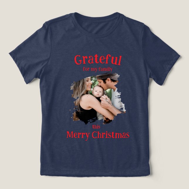 Camiseta Triblenda Grateful for My Family Christmas  (Diseño delantero )