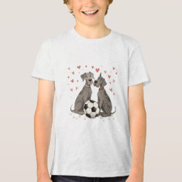 Camiseta Triblenda Great Dane with soccer ball for Valentine's Day