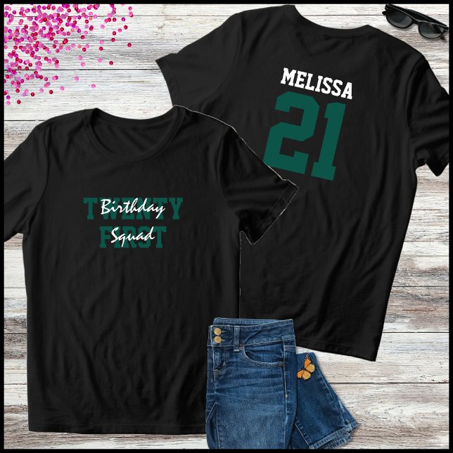 Camiseta Triblenda Green & White Birthday Squad 21st Birthday (Subido por el creador)