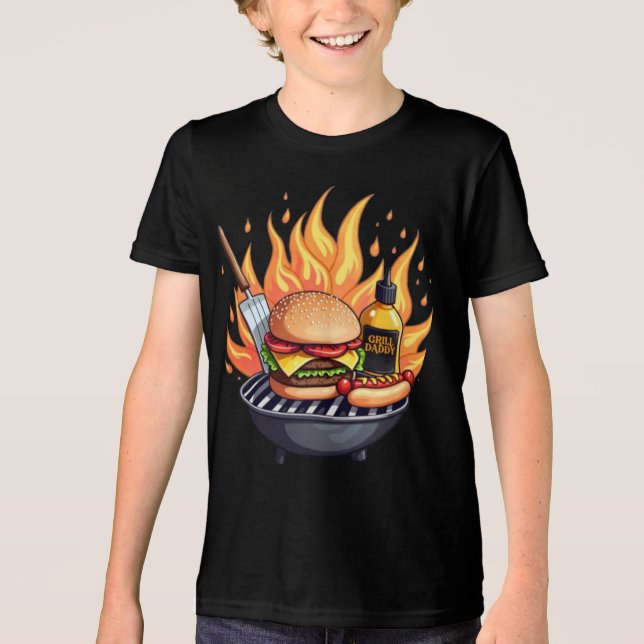 Camiseta Triblenda Grill Daddy BBQ Master (Anverso)