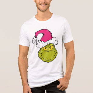 Camiseta Triblenda Grinch con sombrero rosa de Santa