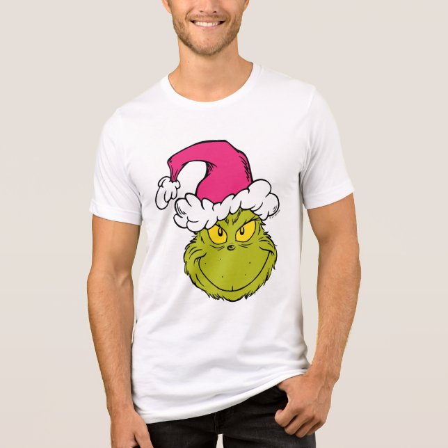 Camiseta Triblenda Grinch in Pink Santa Hat (Anverso)