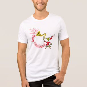 Camiseta Triblenda Grinch Soplando la Bocina de Grinchmas