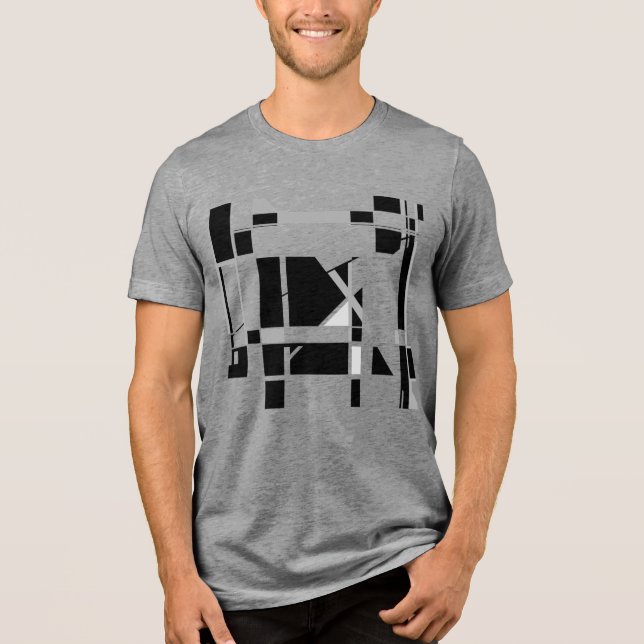 Camiseta Triblenda Gris Black White Gameboard Geométrico inspirado en (Anverso)