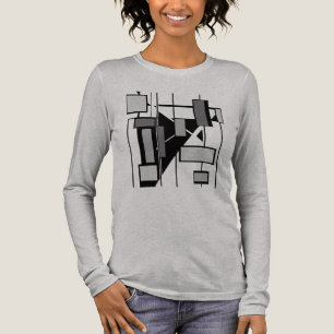 Camiseta Triblenda Gris Carbón Formas negras MCM Aspecto Art Design