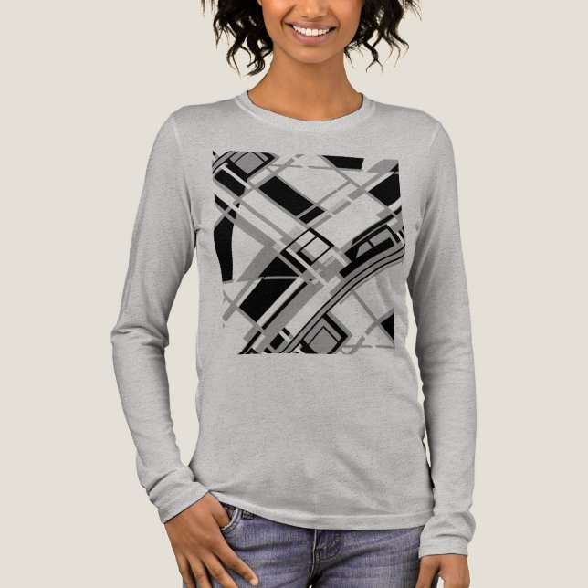 Camiseta Triblenda Gris Shings Black Diagonal Gameboard MCM Look (Anverso)