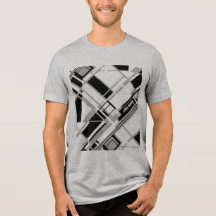 Camiseta Triblenda Gris Shings Black Diagonal Gameboard MCM Look