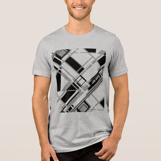 Camiseta Triblenda Gris Shings Black Diagonal Gameboard MCM Look (Anverso)