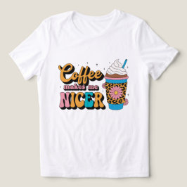 Camiseta Triblenda Groovy 70s Estampado de Leopardo Café Me Hace Más