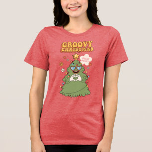 Camiseta Triblenda Groovy Christmas Tree - Holly Jolly Vibes