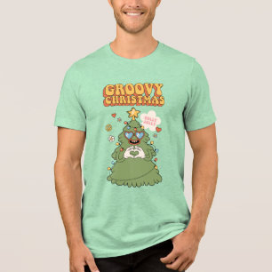 Camiseta Triblenda Groovy Christmas Tree - Holly Jolly Vibes