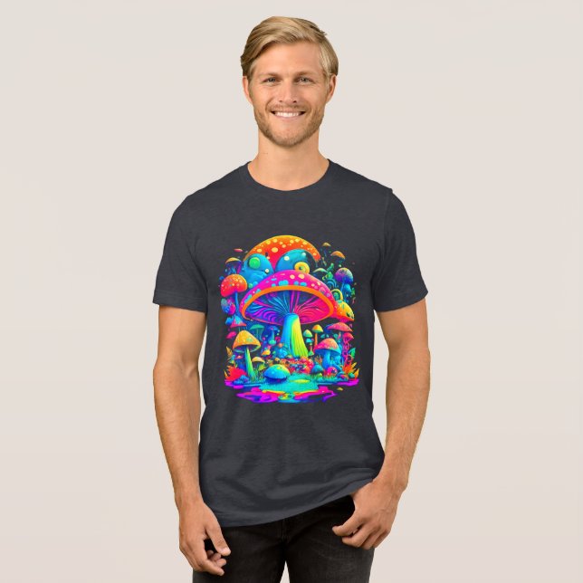 Camiseta Triblenda Groovy Magic Mushrooms - Arte Retro (Anverso Completa)