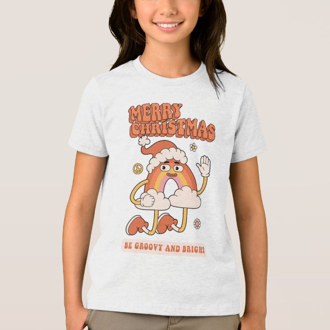 Camiseta Triblenda Groovy Navidades arcoiris - Sean brillantes y merr (Anverso)